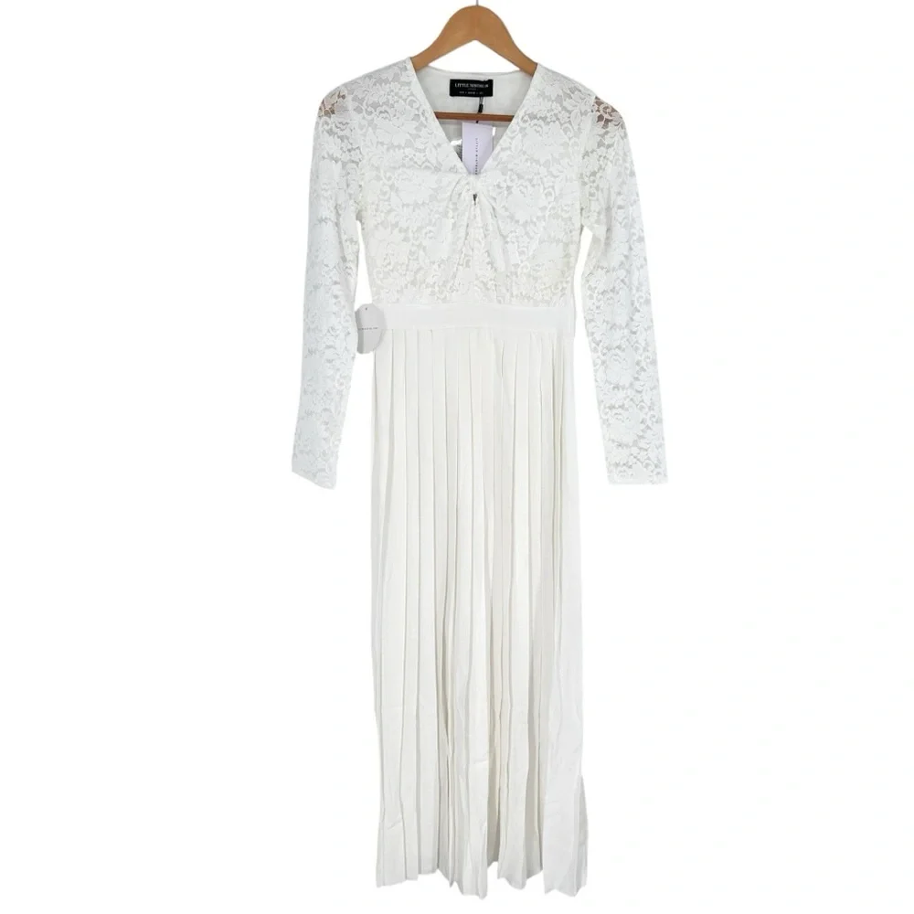 Little Mistress Lacing Down the Aisle Midaxi Dress size US 4 Long Sleeves Modest - Picture 3 of 16